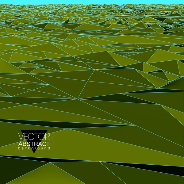 Vektör soyut manzara, yeşil çokgenler