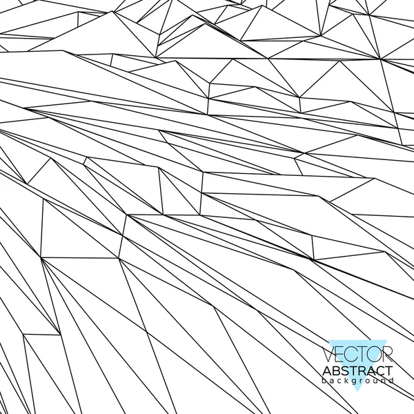 Abstrakter geometrischer Hintergrund. schwarze Liniengrafik auf weißem Hintergrund. Vektorillustration. — Stockvektor