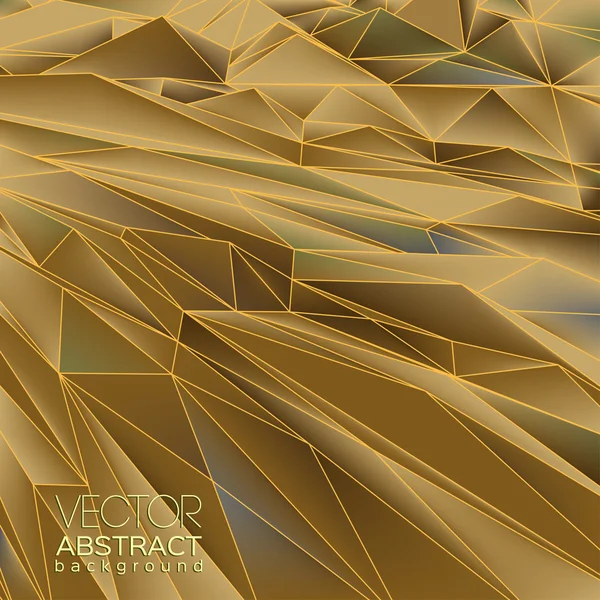 Abstrakter goldener Hintergrund von Polygonen. Vektorillustration. — Stockvektor