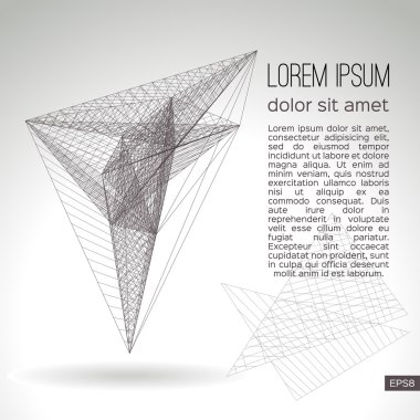 Gri bir arka plan üzerinde soyut geometrik kafes. Vektör tasarımı.