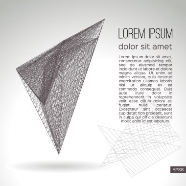 Gri bir arka plan üzerinde soyut geometrik kafes. Vektör tasarımı.