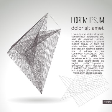 Gri bir arka plan üzerinde soyut geometrik kafes. Vektör tasarımı.