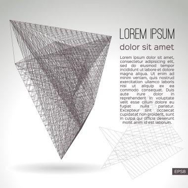 Gri bir arka plan üzerinde soyut geometrik kafes. Vektör tasarımı.