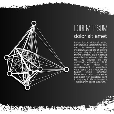 Gri bir arka plan üzerinde soyut geometrik kafes. Vektör tasarımı.