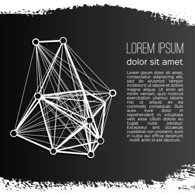 Gri bir arka plan üzerinde soyut geometrik kafes. Vektör tasarımı.
