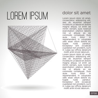 Gri bir arka plan üzerinde soyut geometrik kafes. Vektör tasarımı.