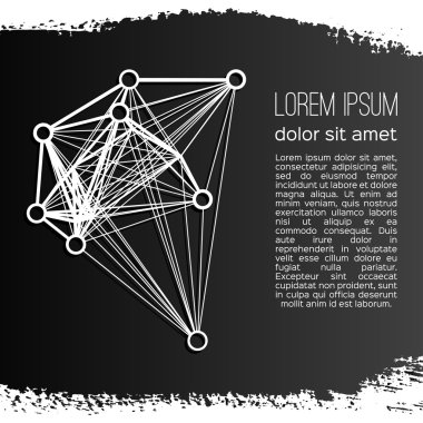 Gri bir arka plan üzerinde soyut geometrik kafes. Vektör tasarımı.