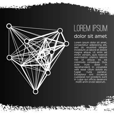 Gri bir arka plan üzerinde soyut geometrik kafes. Vektör tasarımı.