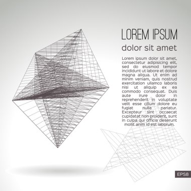 Gri bir arka plan üzerinde soyut geometrik kafes. Vektör tasarımı.
