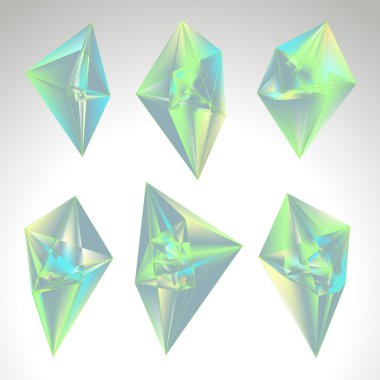 Işık yeşil taşlar kümesi. Vektör tasarımı.