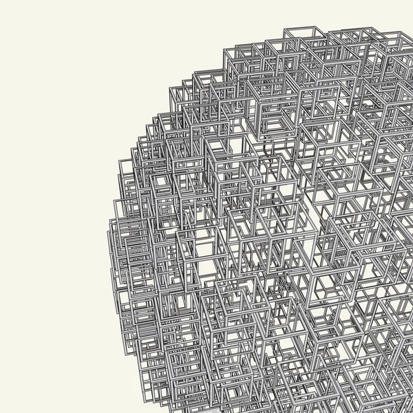Abstrakte geometrische 3D-Hintergrund. Stadtgestaltung. — Stockvektor