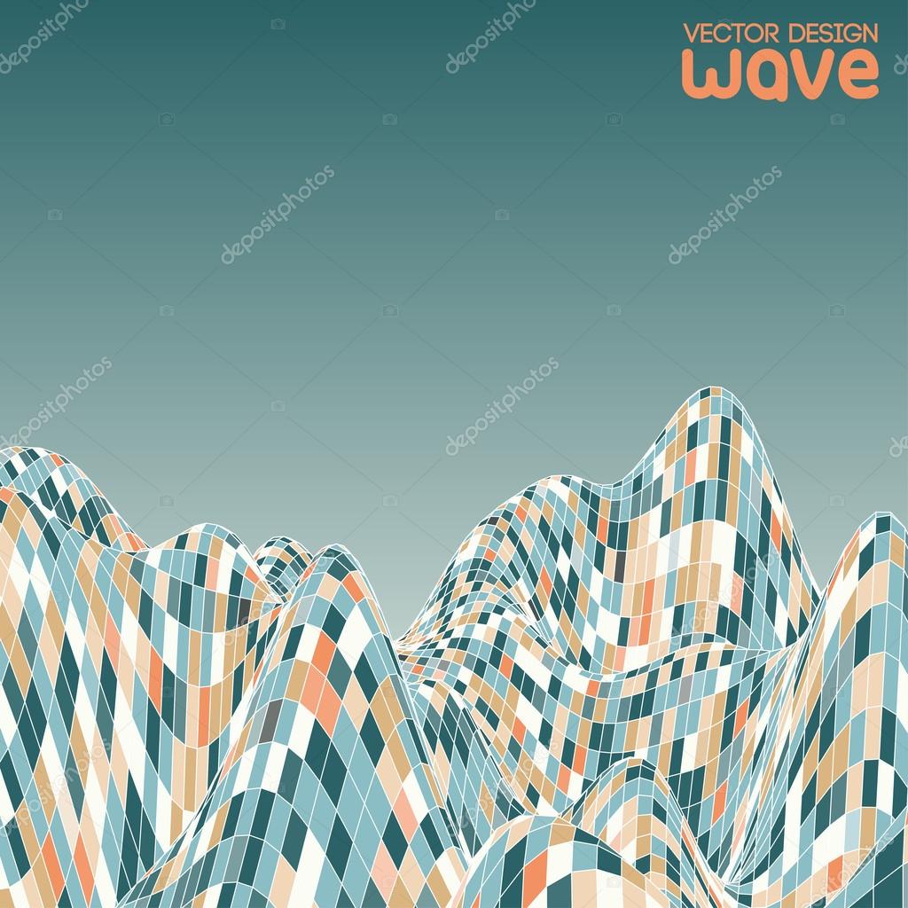 Abstract wave background. Vector design.