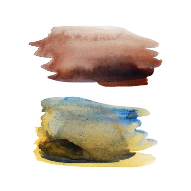 Sulu Boya konturları ve doku. Vektör tasarımı.