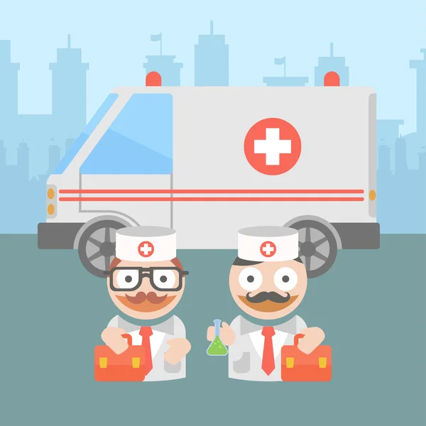 의학 의사 구급차 — 스톡 벡터