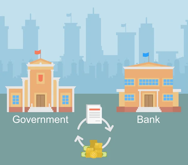 Урядовий банк бізнес контракт — стоковий вектор