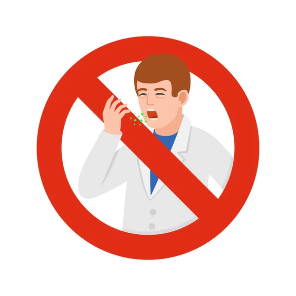 公共の場所での咳の禁止記号 — ストックベクタ