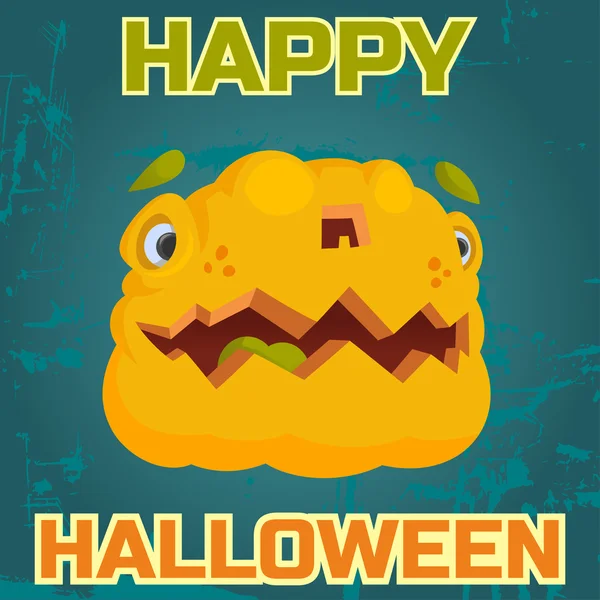 Halloween fat pumpkin monster — Stock Vector