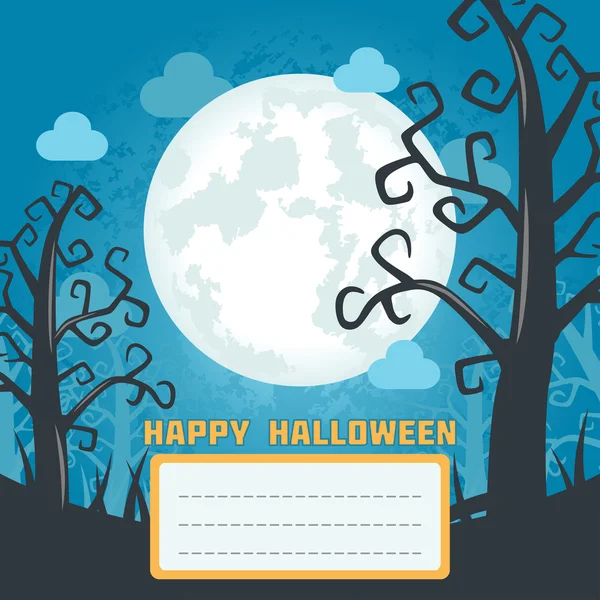 Halloween cartão floresta escura — Vetor de Stock