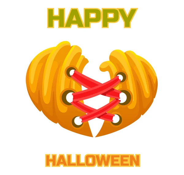 Halloween citrouille coeur amour — Image vectorielle