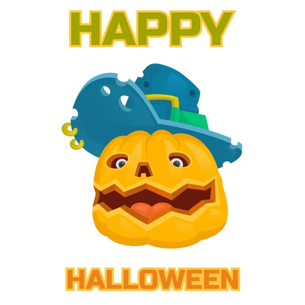 Halloween calabaza monstruo sombrero — Archivo Imágenes Vectoriales