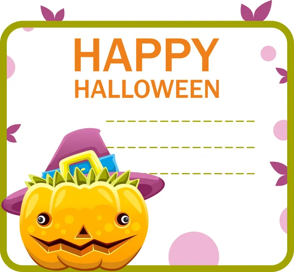 Halloween pompoenen magic kaart — Stockvector