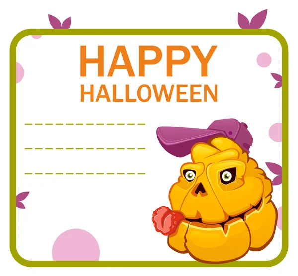 Halloween pumpkin monster baseball card — Stock Vector