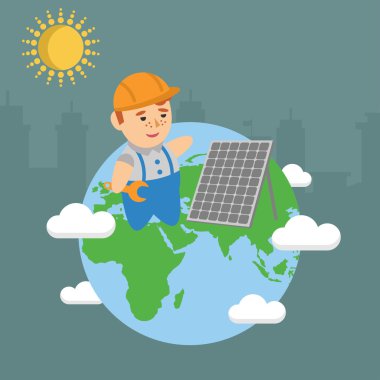 Güneş enerjisi paneli ekoloji dünya Oluşturucu