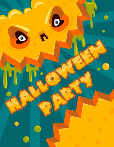 Banner de fiesta de Halloween postal — Vector de stock