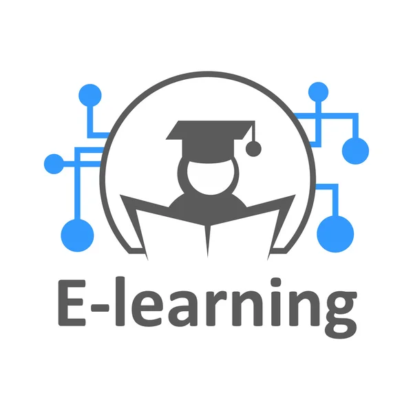 E-learning icon web — Stock Vector