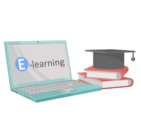 E-learning livres icône web — Image vectorielle