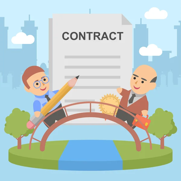 Empresario contrato pacto cliente — Vector de stock