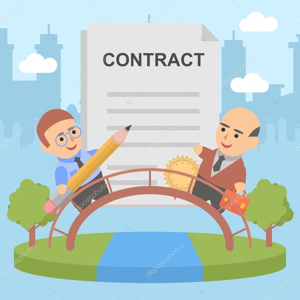 Businessman contract pact client