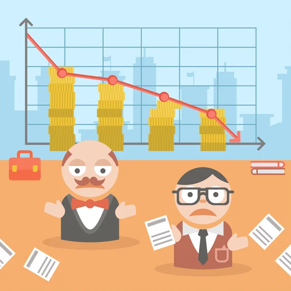 Empresa de gráficos de negócios de crise —  Vetores de Stock