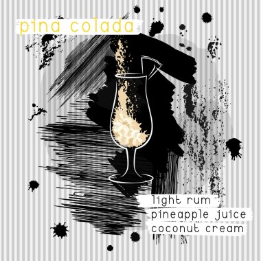 Pina Colada grunge tarzı kokteyl.