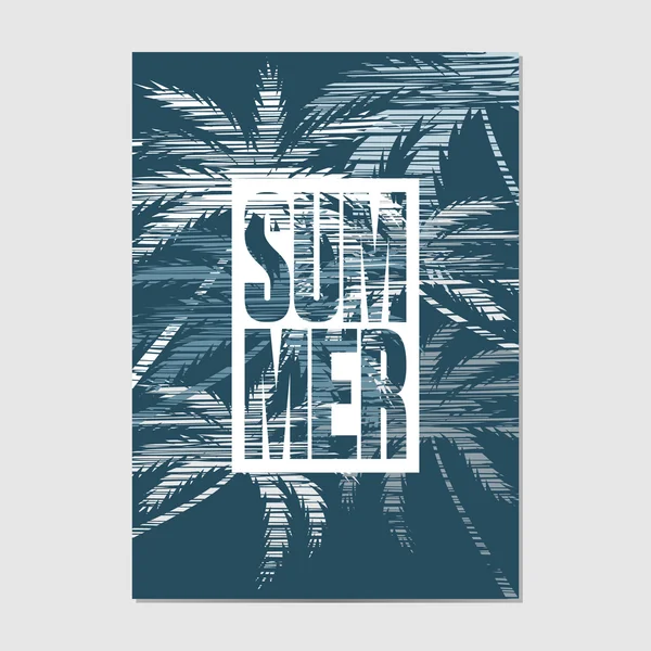 Typographique Fond d'été avec des palmiers dans le style grunge . — Image vectorielle