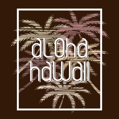 Aloha Hawaii tipografi poster. Vintage tarzı kavramında.