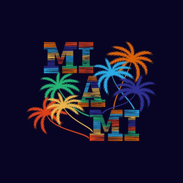 Cartel de tipografía de Miami. Concepto en estilo vintage para imprimir . — Vector de stock