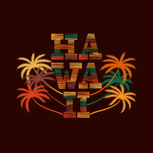Hawaii tipográfia poszter. Koncepció a vintage stílusú, a nyomtatási — Stock Vector