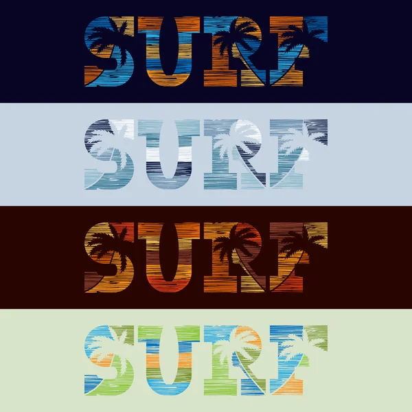 Sörf tipografi posterler grunge tarzı dizi. 