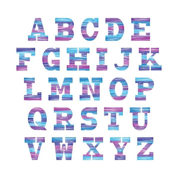 여러 글꼴, 다채로운 편지의 설정. 벡터 알파벳 — 스톡 벡터