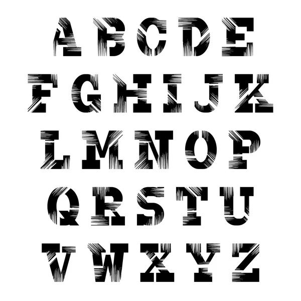 Retro Font, juego de letras vintage. Alfabeto gráfico vectorial — Vector de stock