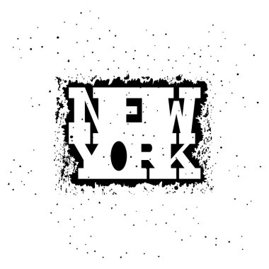 New York tipografi bir grunge tarzı. Baskı için vintage kavramı