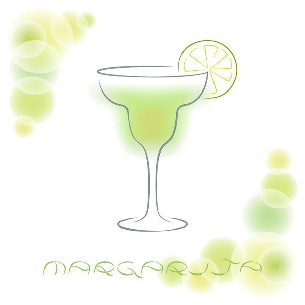 Silhouette von Alkohol-Cocktail. Margarita. — Stockvektor