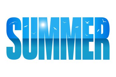 Deniz ve martı ile yaz arka plan.