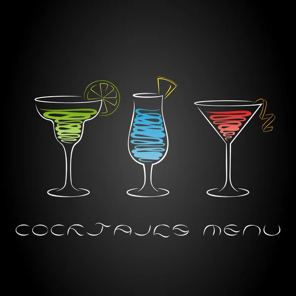 Cocktail Party Design Menü Hintergrund. — Stockvektor
