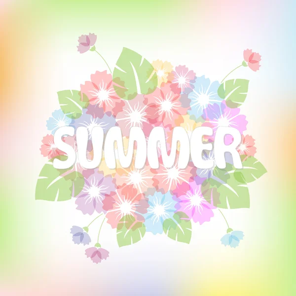 Colorful summer background with flowers. — Stock Vector