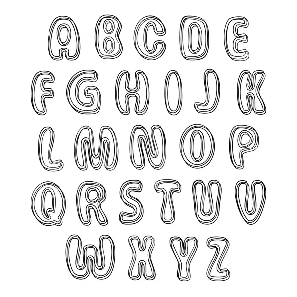 Letras del alfabeto negro para su diseño — Vector de stock