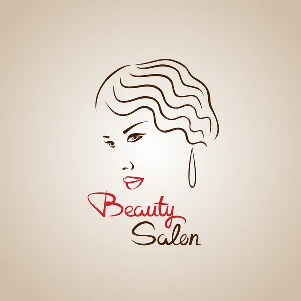 Silueta cara de mujer. Concepto de diseño abstracto para salón de belleza — Vector de stock