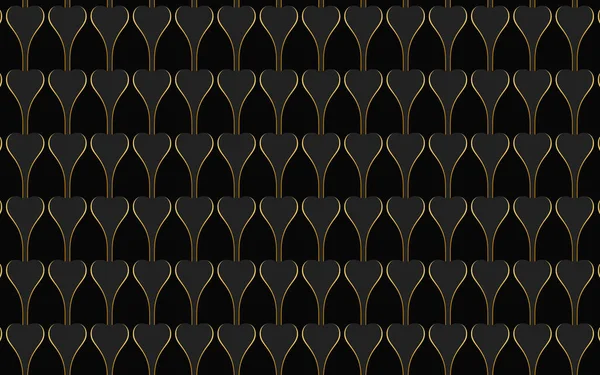 Stylish Oriental Geometric Black Gray Background Pattern Abstract Shapes Golden — Vettoriale Stock