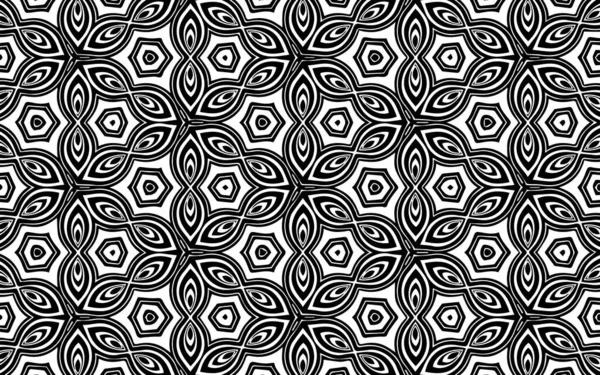 Geometrik şekillerin siyah beyaz modeli folk Meksika, Afrikalı ve Hint tarzında. Renklendirme, duvar kağıdı, tekstil için etnik arkaplan.